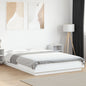Estructura cama con LED sin colchón marrón oscuro 120x200 cm