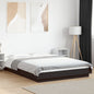 Estructura cama con LED sin colchón marrón oscuro 120x200 cm