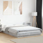 Estructura cama con LED sin colchón marrón oscuro 120x200 cm