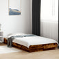 Estructura cama con LED sin colchón marrón oscuro 120x200 cm