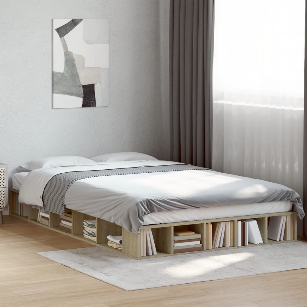 Cama sin colchón madera maciza pino marrón cera 80x200 cm