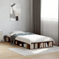 Cama sem colchão madeira maciça pinho castanho cera 80x200 cm