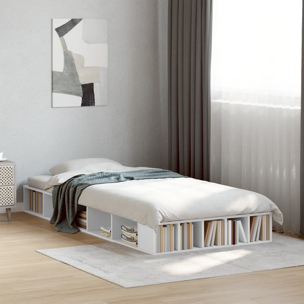 Cama sin colchón madera maciza pino marrón cera 80x200 cm