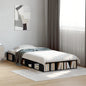 Cama sem colchão madeira maciça pinho castanho cera 80x200 cm