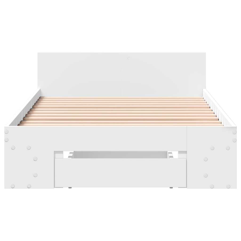 Cama con cajón madera de ingeniería blanca 75x190 cm