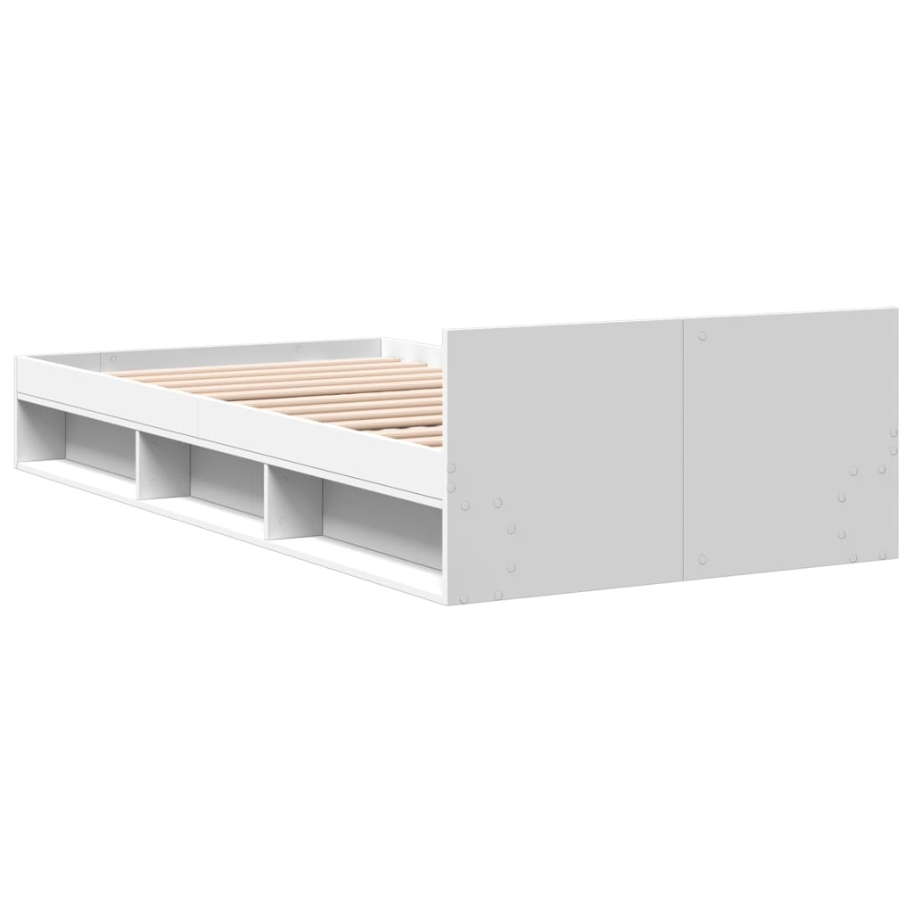 Cama con cajón madera de ingeniería blanca 75x190 cm