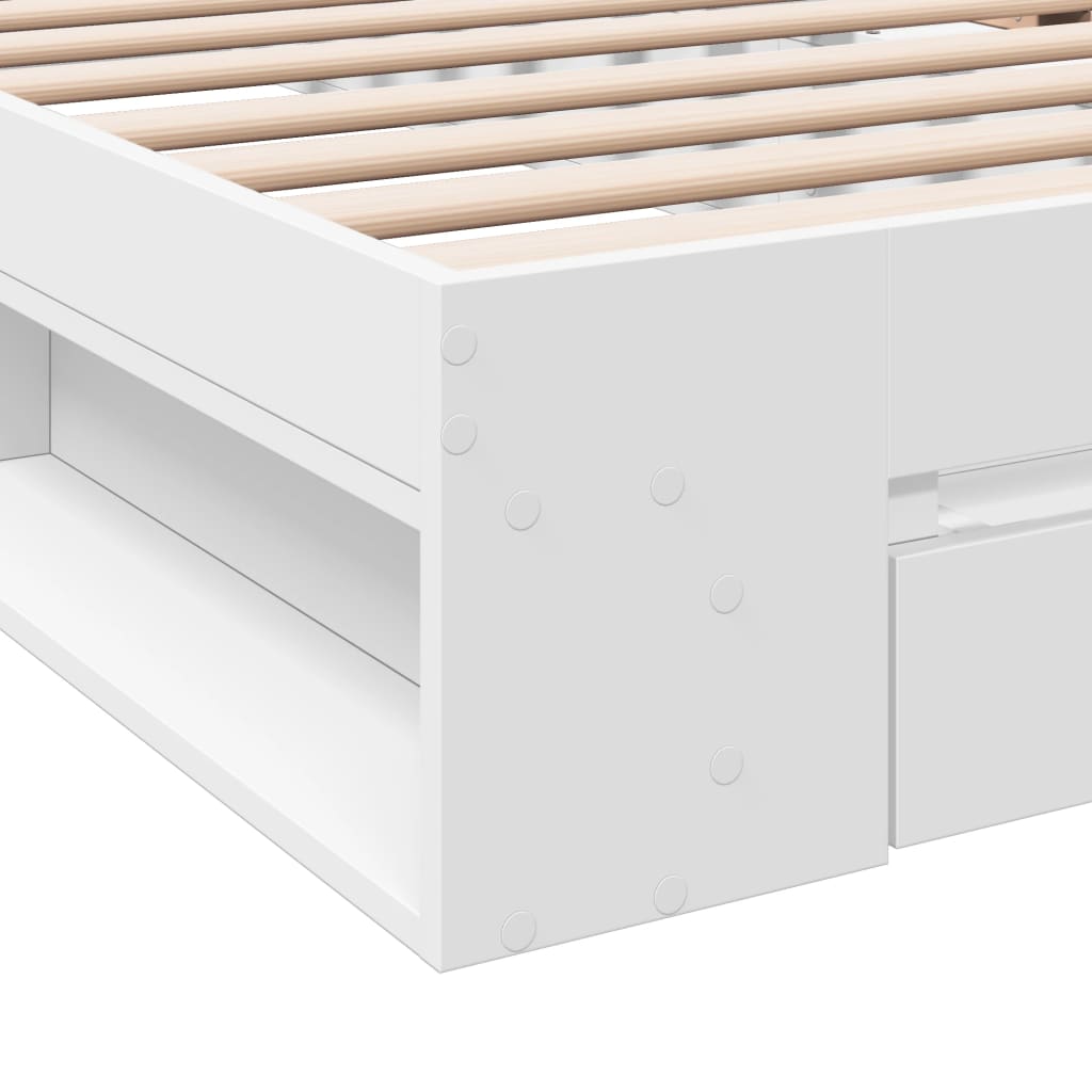 Cama con cajón madera de ingeniería blanca 75x190 cm