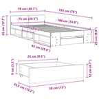 Cama con cajón madera de ingeniería blanca 75x190 cm