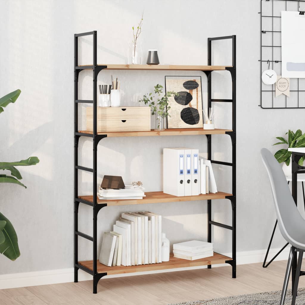Estante flotante 2 uds madera acacia acabado aceite 100x20x4 cm