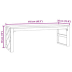 Mesa de centro madera maciza de teca 110x35x38 cm