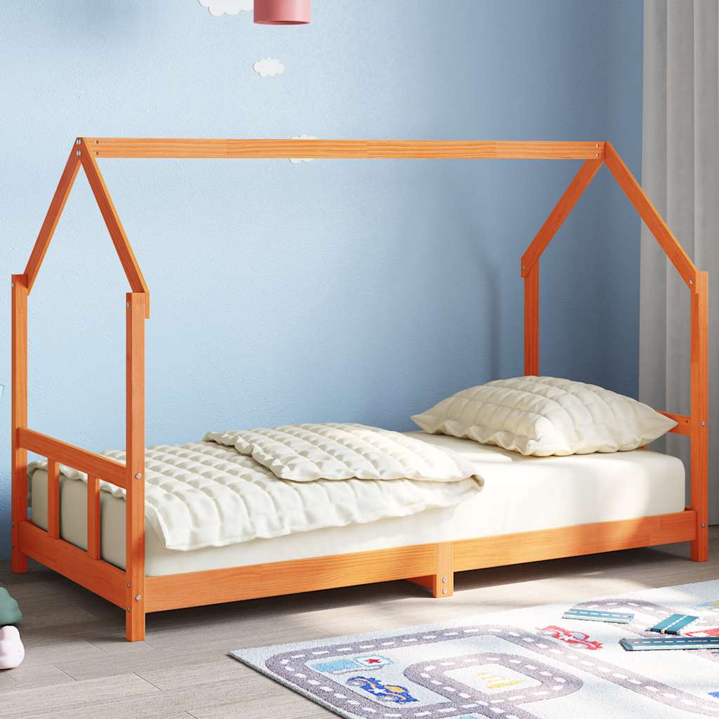 Estructura de cama de niños madera de pino blanco 2x(80x160) cm