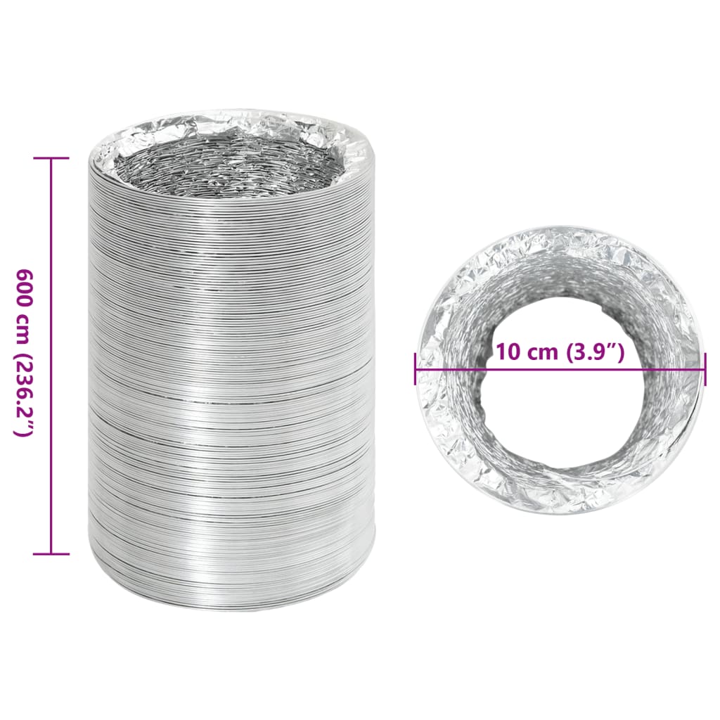 Conducto de ventilación de aluminio 6 m Ø10 cm