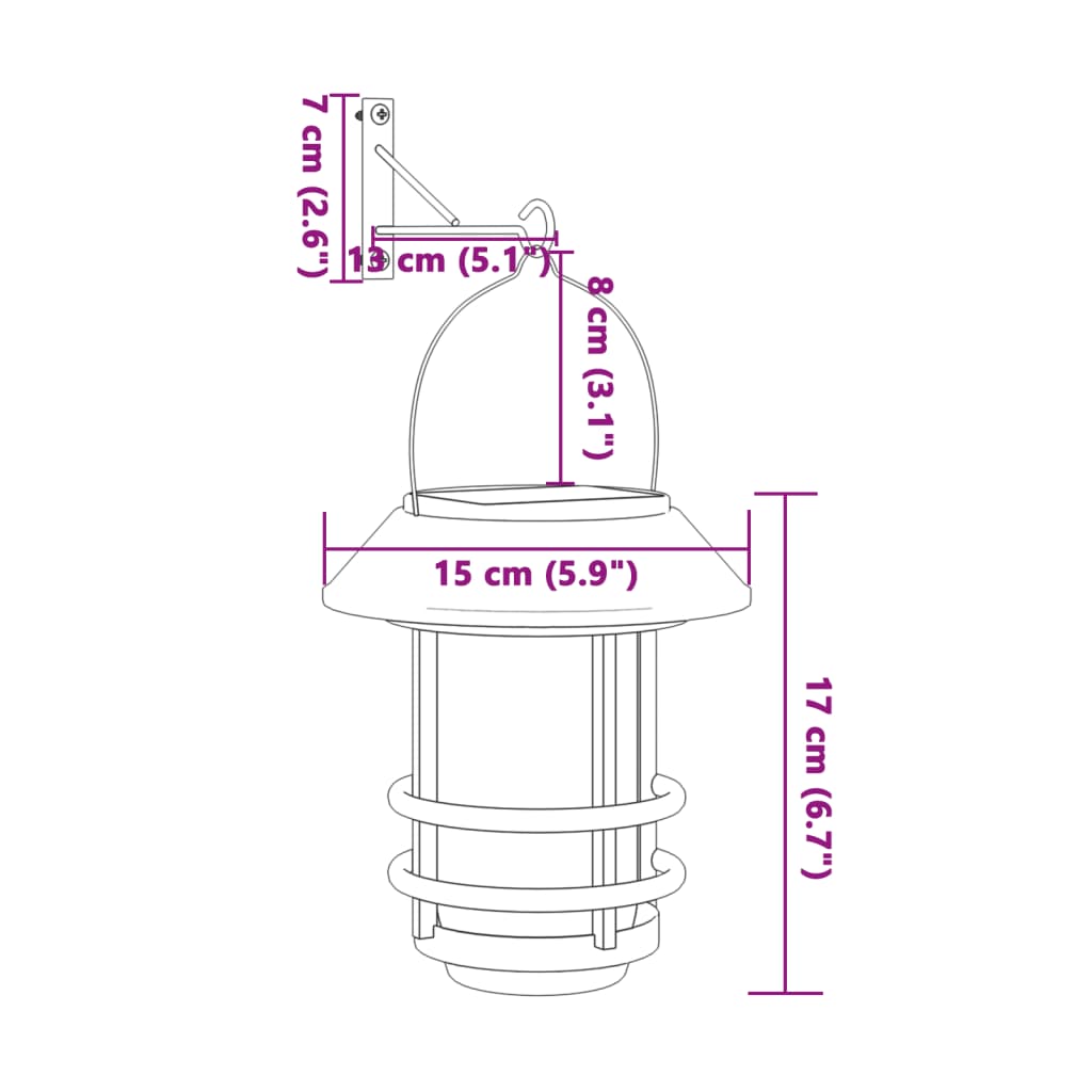 Faroles solares de pared de exterior luz blanca 2 uds