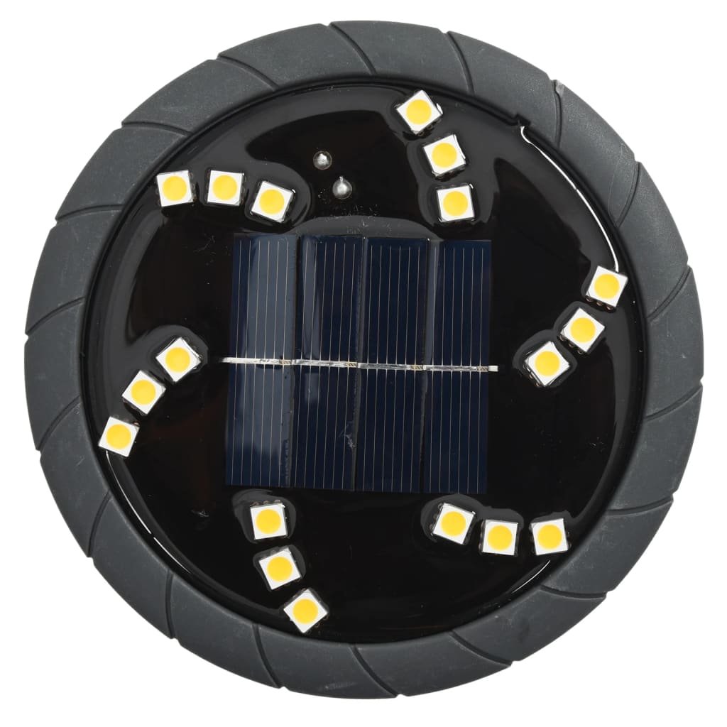 Luces solares suelo jardín con pico tierra blanco cálido 12 uds