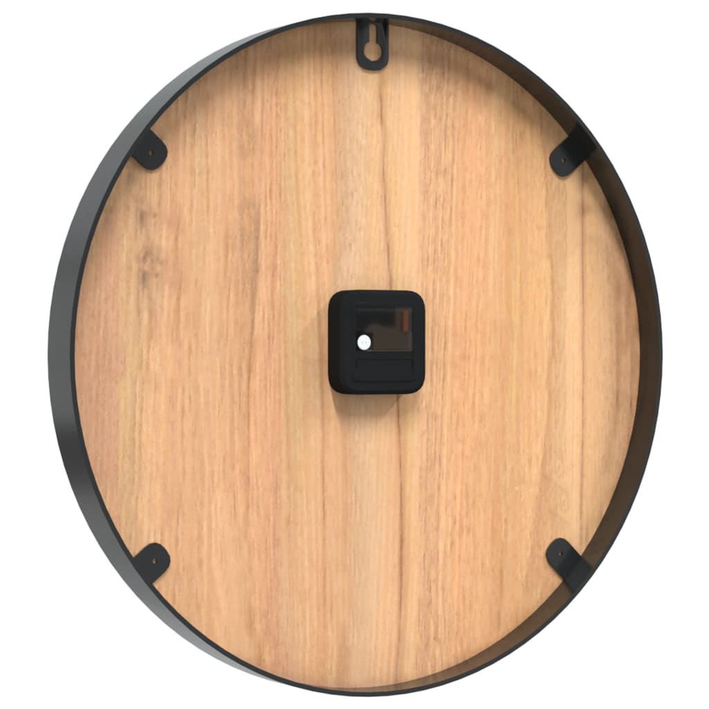 Reloj de pared de hierro y madera de ingeniería marrón Ø39 cm