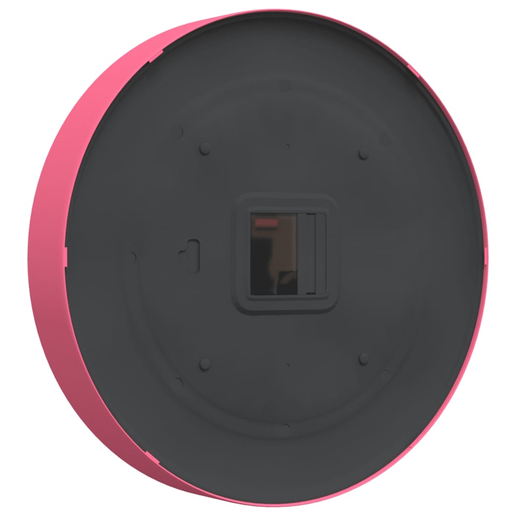 Reloj de pared poliestireno y cristal rosa Ø25,5 cm