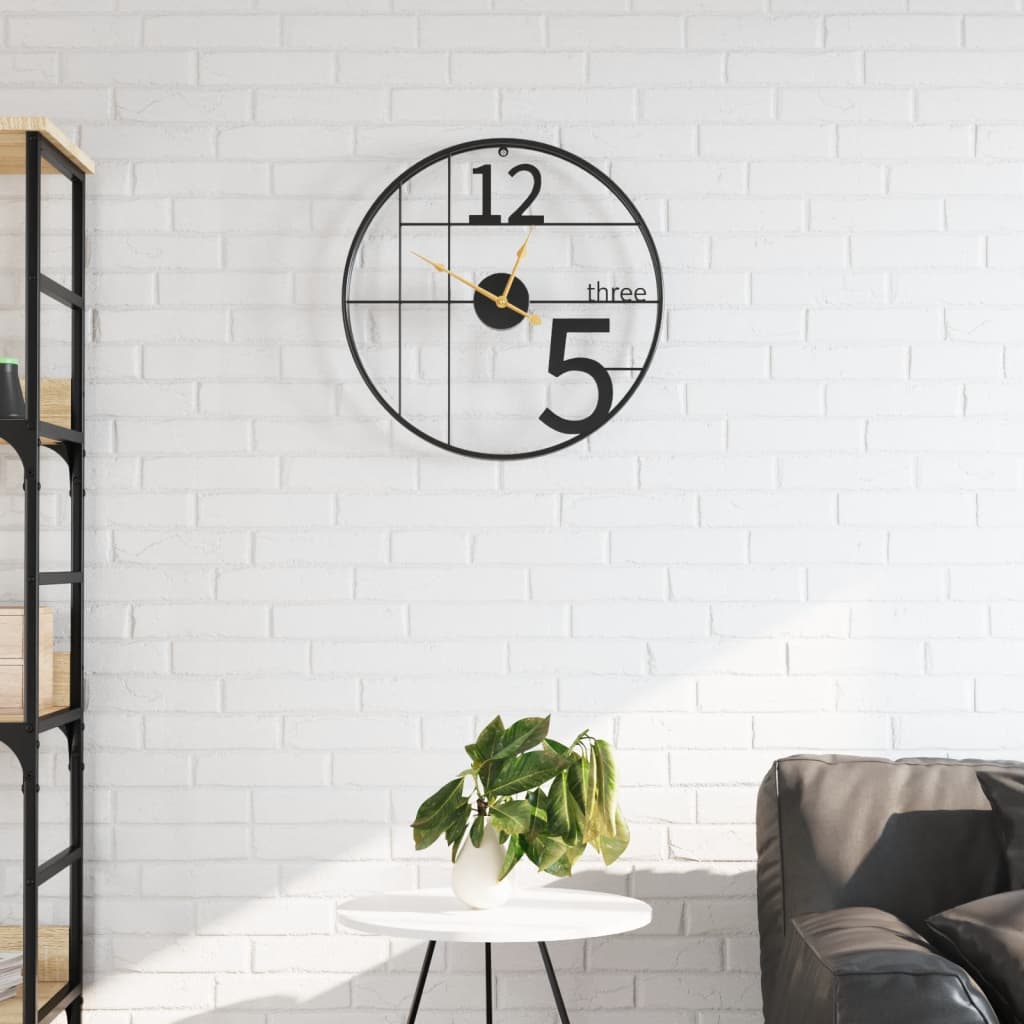 Reloj de pared de hierro dorado Ø50 cm