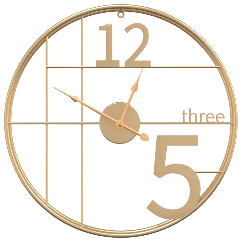 Reloj de pared de hierro dorado Ø50 cm