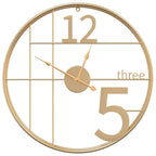 Reloj de pared de hierro dorado Ø50 cm