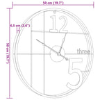 Reloj de pared de hierro dorado Ø50 cm