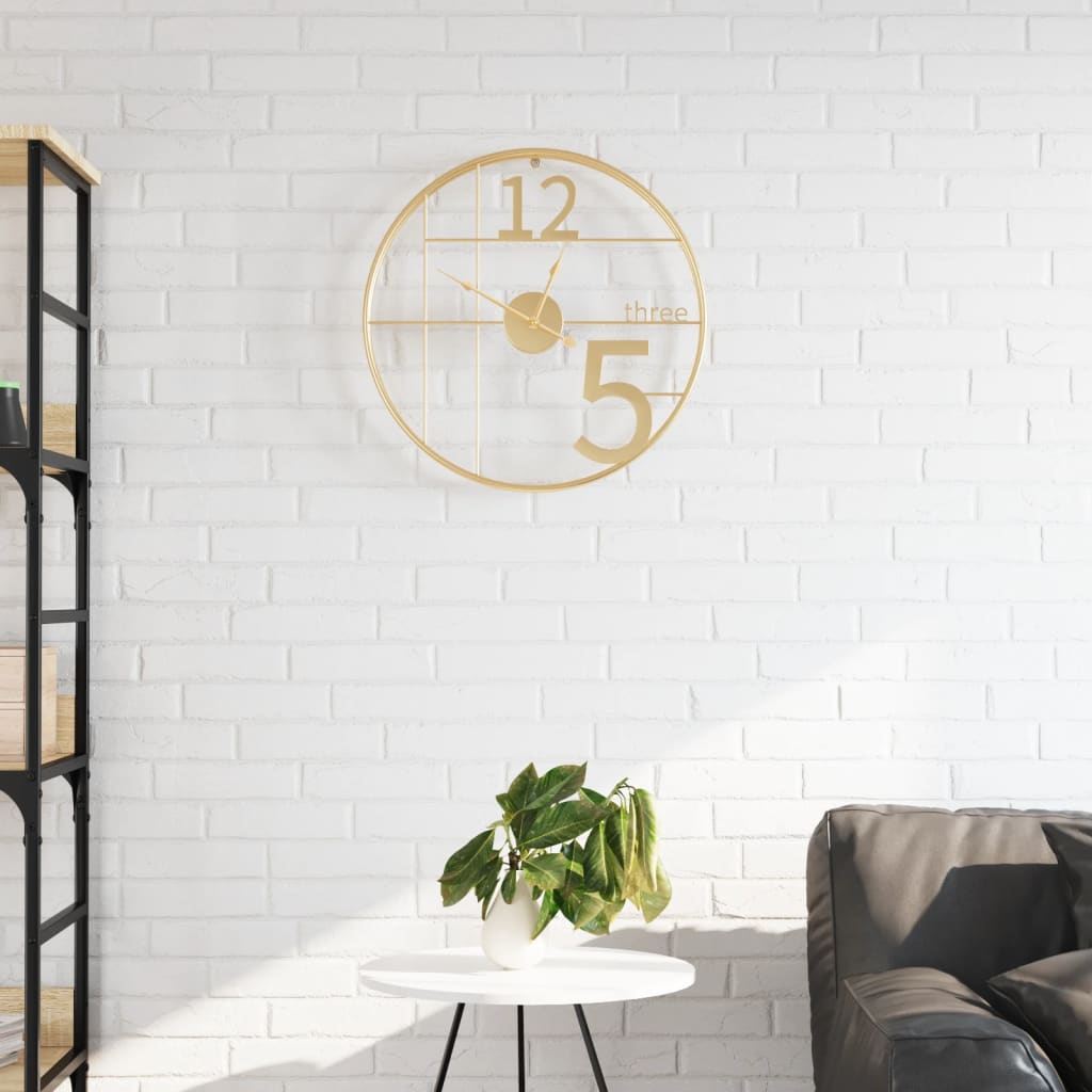 Reloj de pared de hierro dorado Ø50 cm