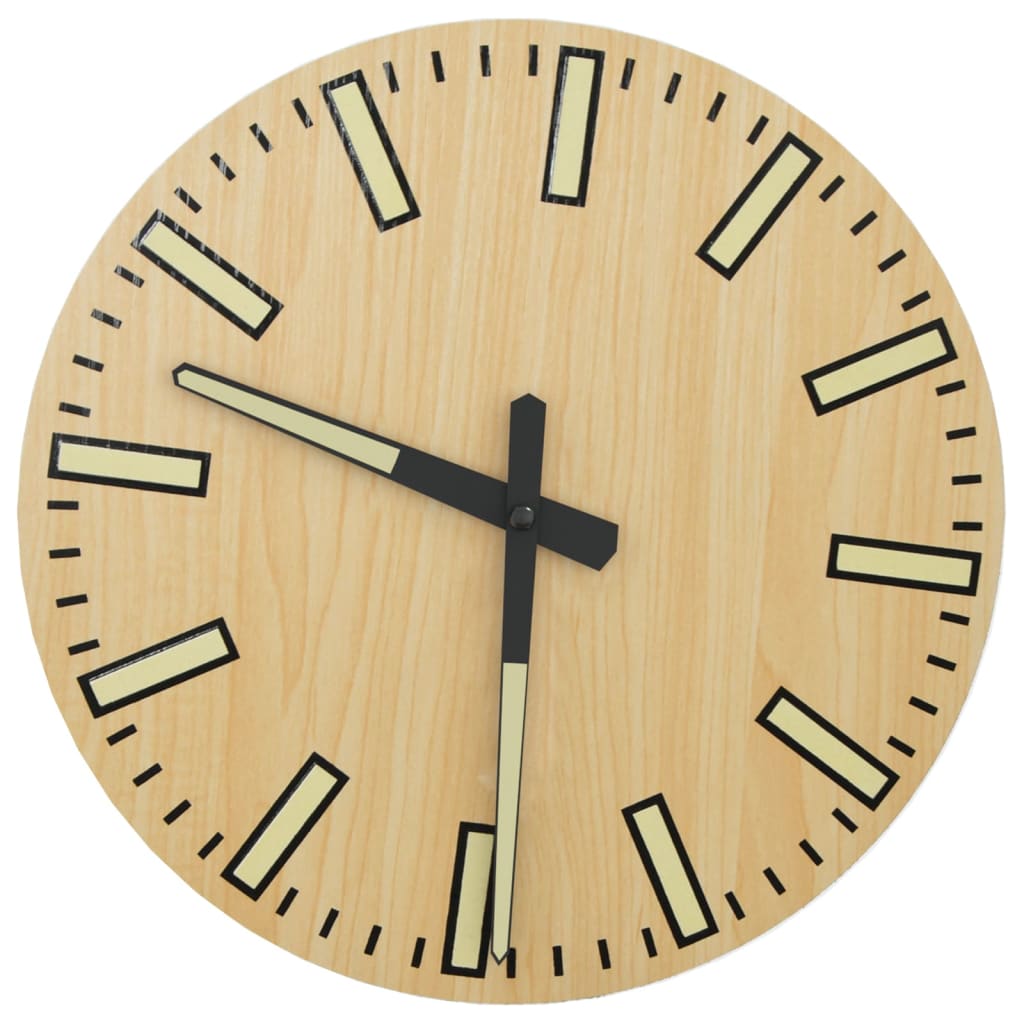 Reloj de pared con escalas y agujas luminosas amarillo Ø30 cm