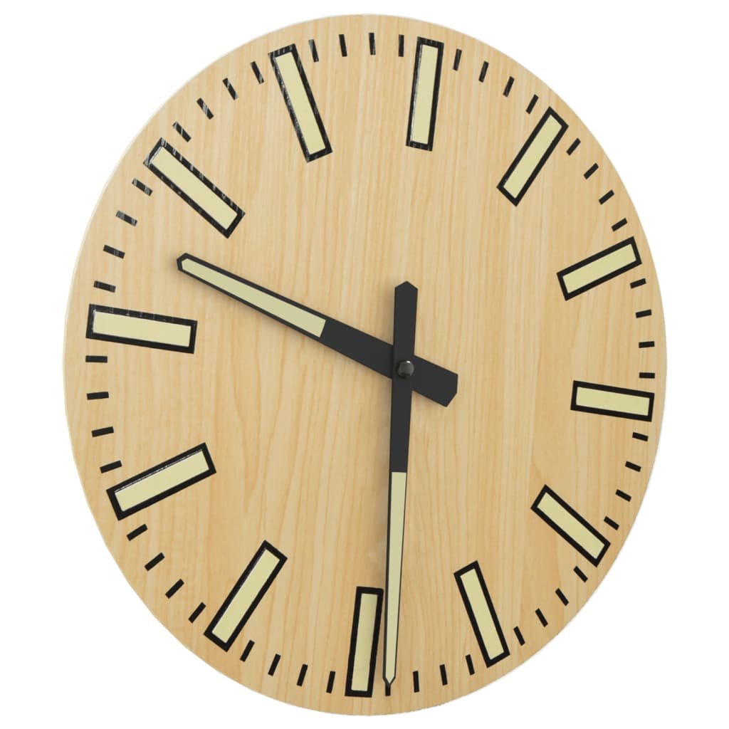 Reloj de pared con escalas y agujas luminosas amarillo Ø30 cm