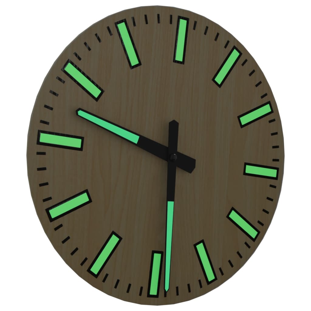 Reloj de pared con escalas y agujas luminosas amarillo Ø30 cm