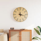 Reloj de pared con escalas y agujas luminosas amarillo Ø30 cm