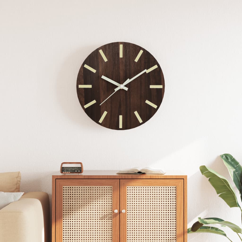 Reloj de pared con escalas y agujas luminosas amarillo Ø30 cm