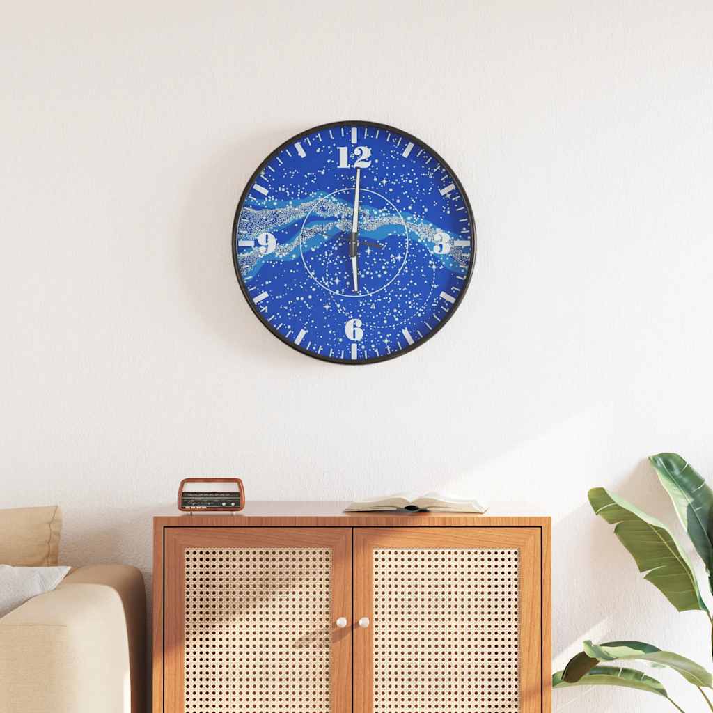 Reloj de pared con escalas y agujas luminosas amarillo Ø30 cm