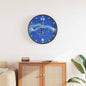 Reloj de pared con escalas y agujas luminosas amarillo Ø30 cm