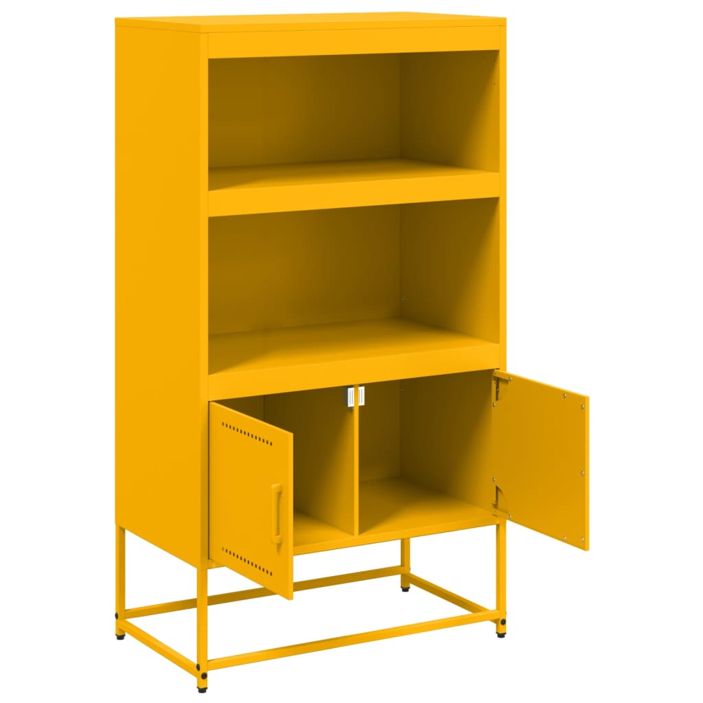 Aparador de acero amarillo mostaza 68,5x38,5x123,5 cm