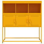 Aparador acero amarillo mostaza 100,5x39x107 cm