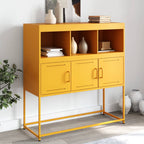 Aparador acero amarillo mostaza 100,5x39x107 cm