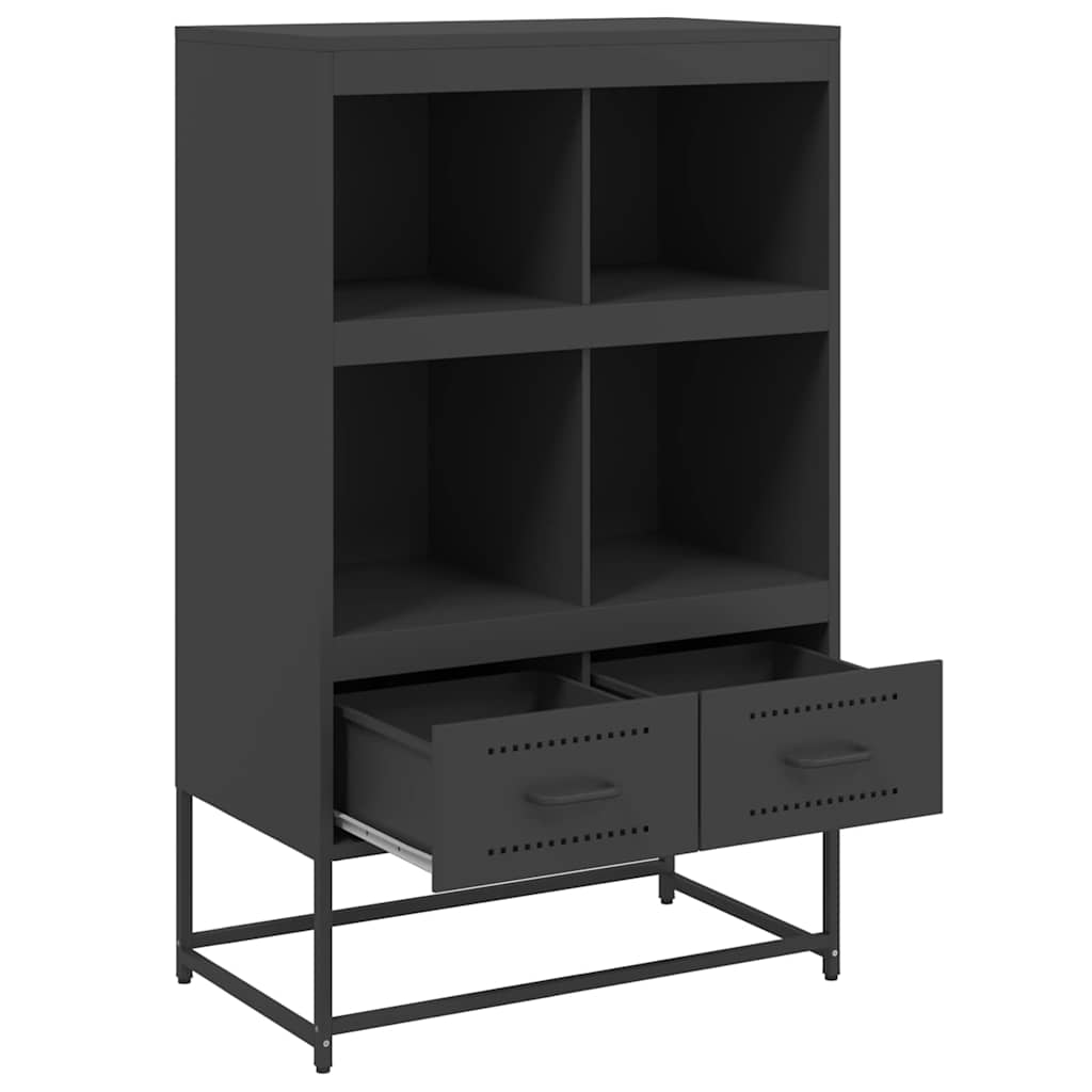 Aparador de acero negro 68x39x111,5 cm