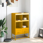 Aparador de acero amarillo mostaza 68x39x111,5 cm