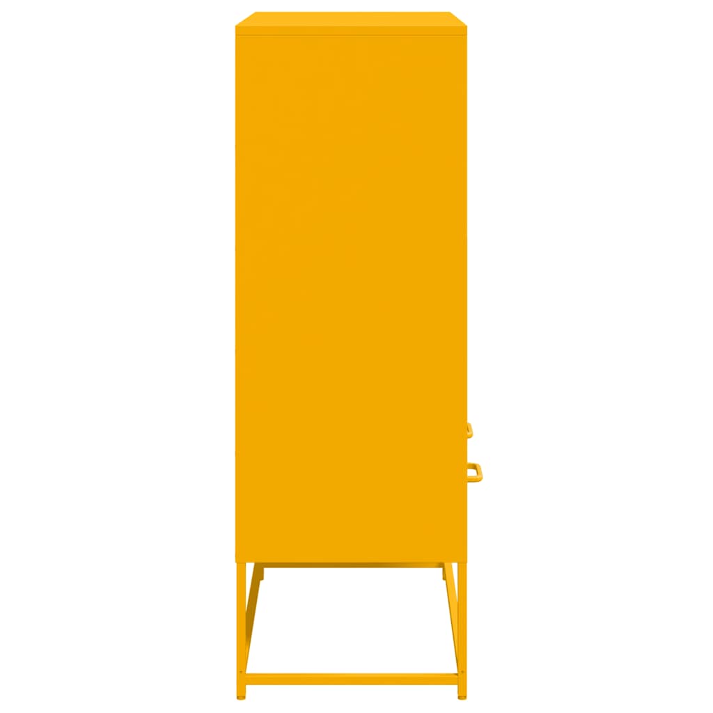 Aparador de acero amarillo mostaza 68x39x111,5 cm