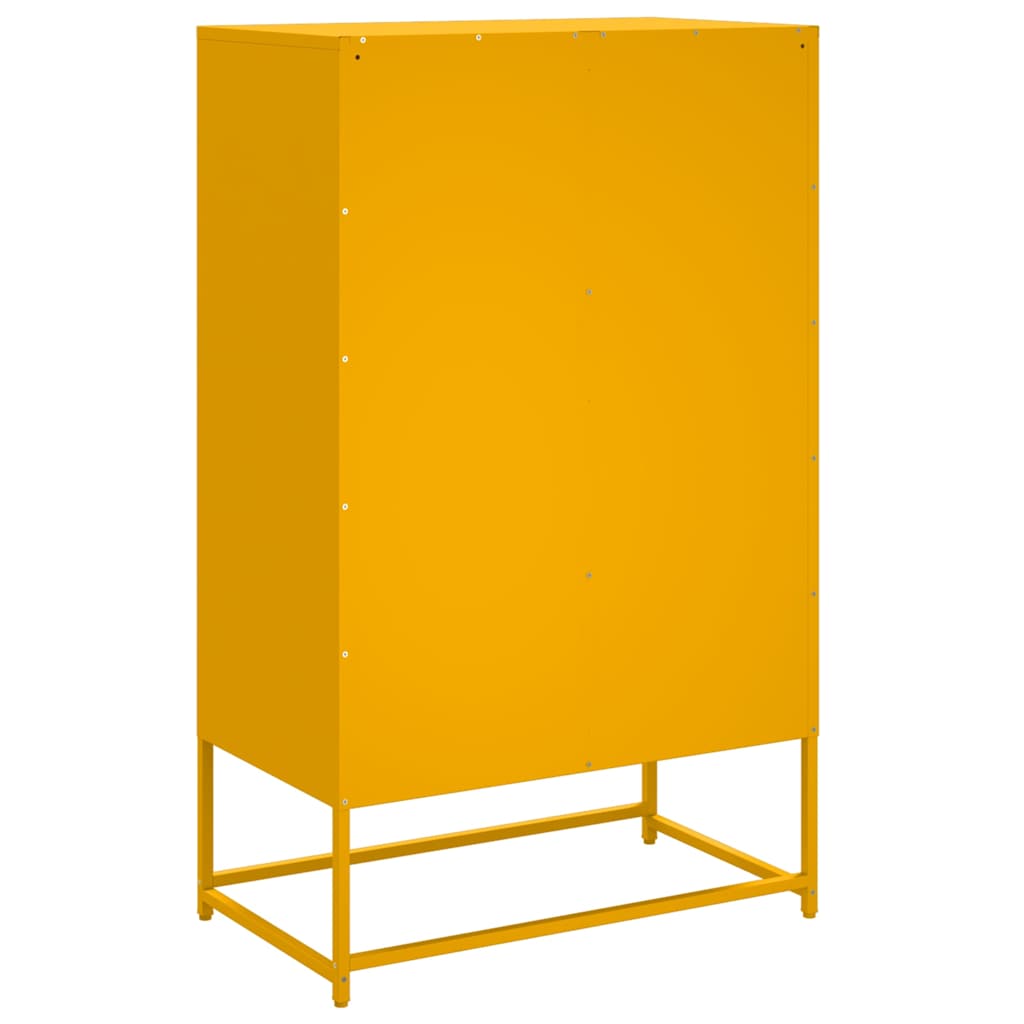 Aparador de acero amarillo mostaza 68x39x111,5 cm