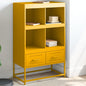 Mustard yellow steel sideboard 68x39x111.5 cm