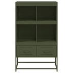 Aparador de acero verde oliva 68x39x111,5 cm