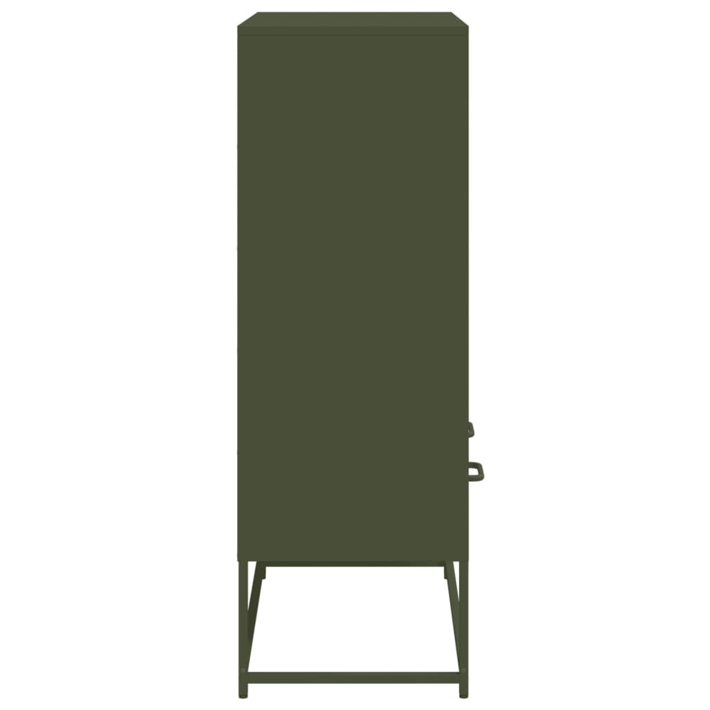 Aparador de acero verde oliva 68x39x111,5 cm