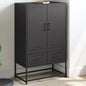 Aparador de aço preto 68x39x111,5 cm