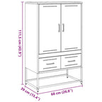 Aparador de acero antracita 68x39x111,5 cm