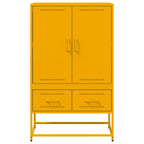 Aparador de acero amarillo mostaza 68x39x111,5 cm