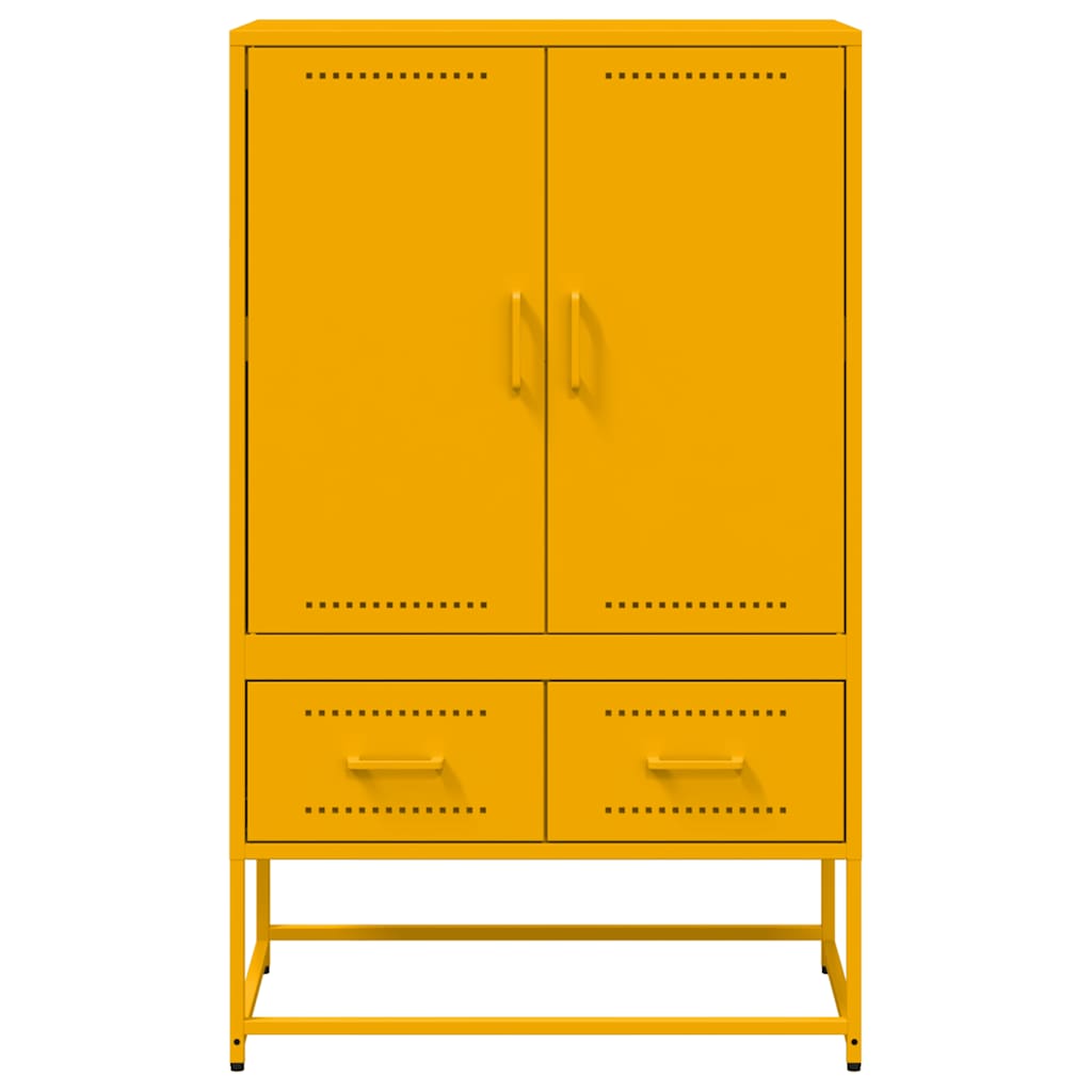 Aparador de acero amarillo mostaza 68x39x111,5 cm