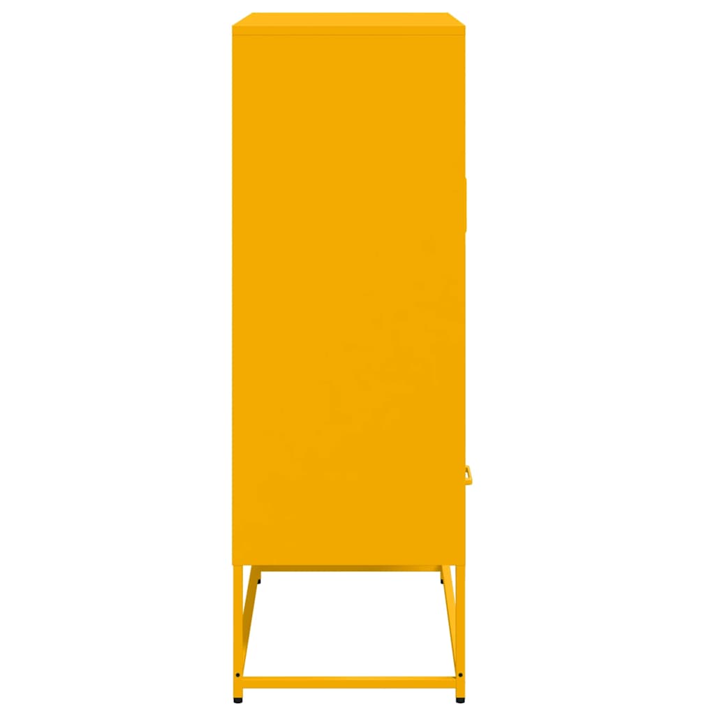 Aparador de acero amarillo mostaza 68x39x111,5 cm