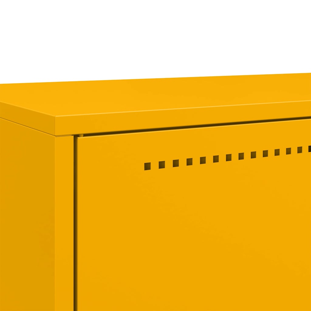 Aparador de acero amarillo mostaza 68x39x111,5 cm