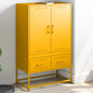 Aparador de acero amarillo mostaza 68x39x111,5 cm
