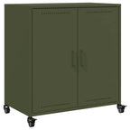 Aparador de acero verde oliva 68x39x72 cm